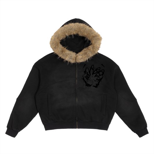 Sun Fade ‘ART’ Fur Hoodie